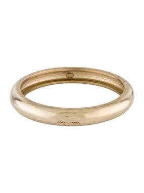 CHANEL Gold Hoop Bangle with COCO CHANEL Engraving